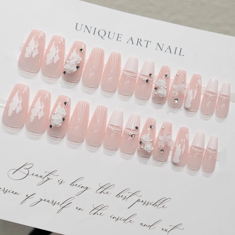 Elegantes Floral Acrylnagelset
