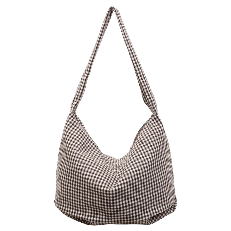 Gemütliche Gingham-Print Schultertasche