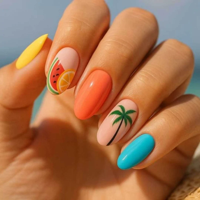 Tropisch-Frucht-Themen-Nagelkunst-Set