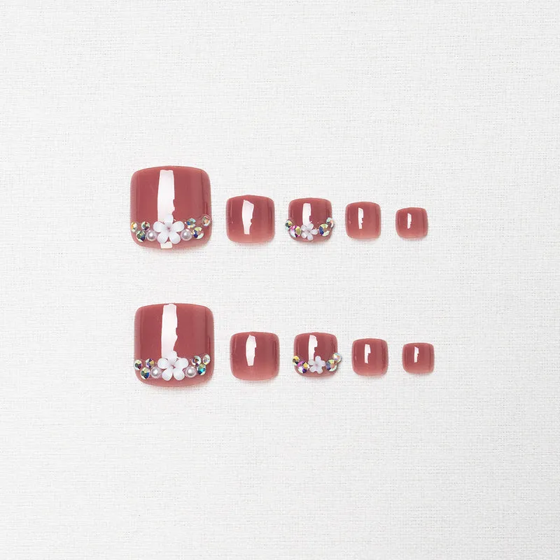 Dekorative Strass-Pediküre-Nagelkunst 1791110620