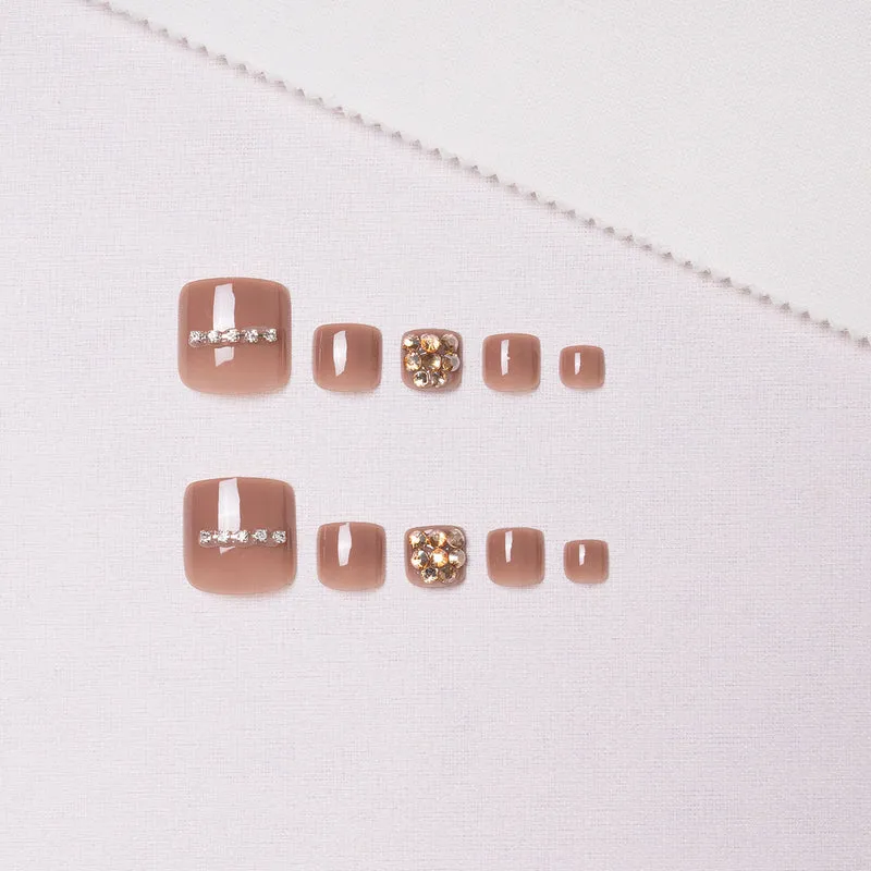 Dekorative Strass-Pediküre-Nagelkunst 1791110396