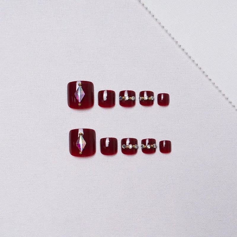 Dekorative Strass-Pediküre-Nagelkunst 1791110367