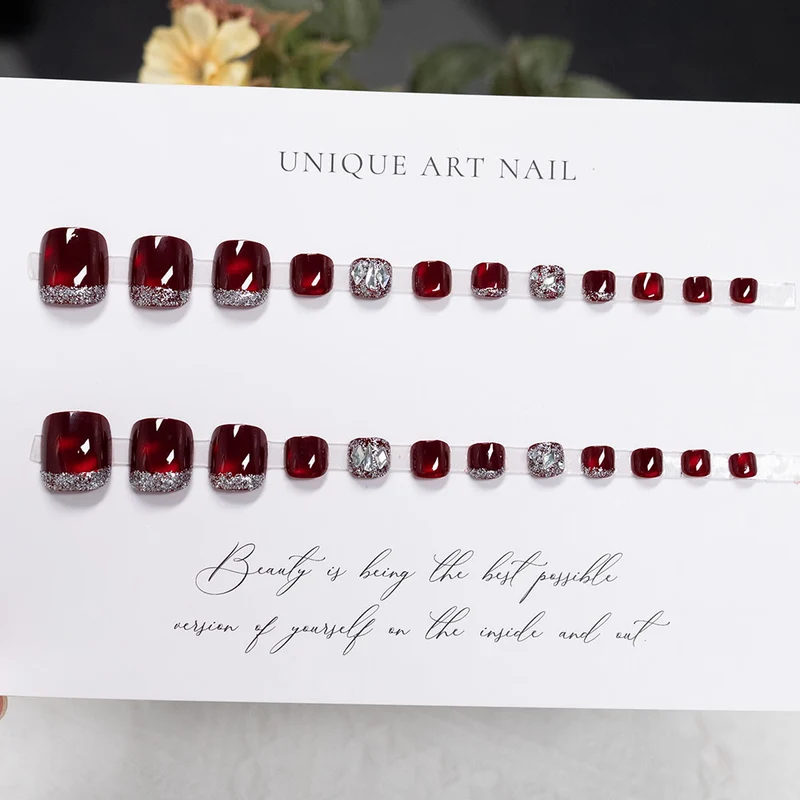 Dekorative Glitzer Pediküre Nagelkunst 1791110449