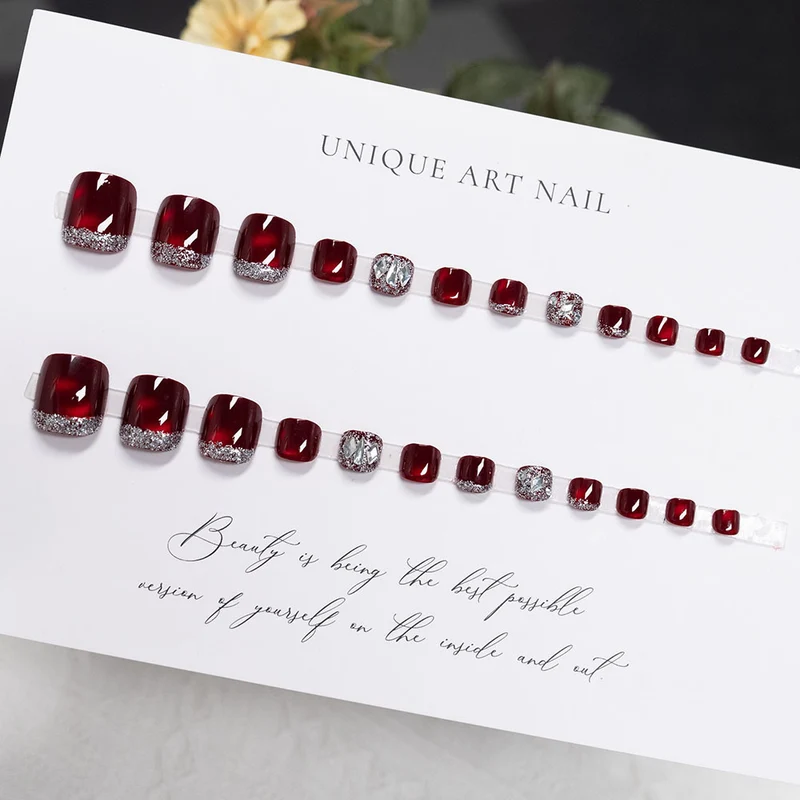 Dekorative Glitzer Pediküre Nagelkunst 1791110449