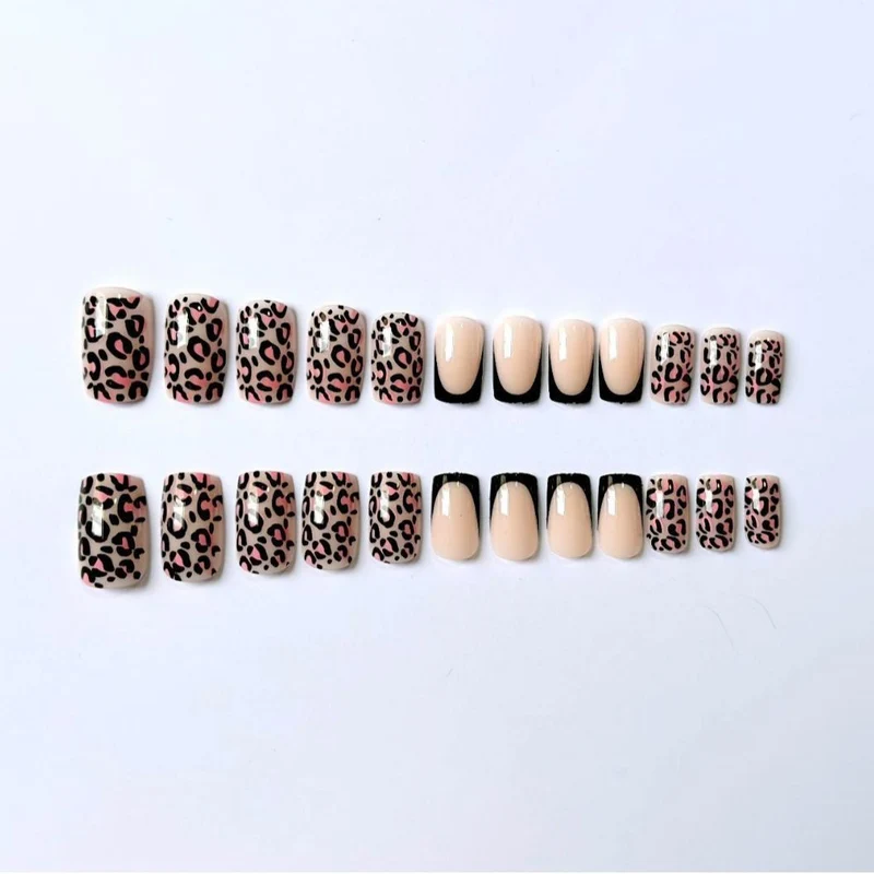Statement Leopardenmuster Nagelkunst Set