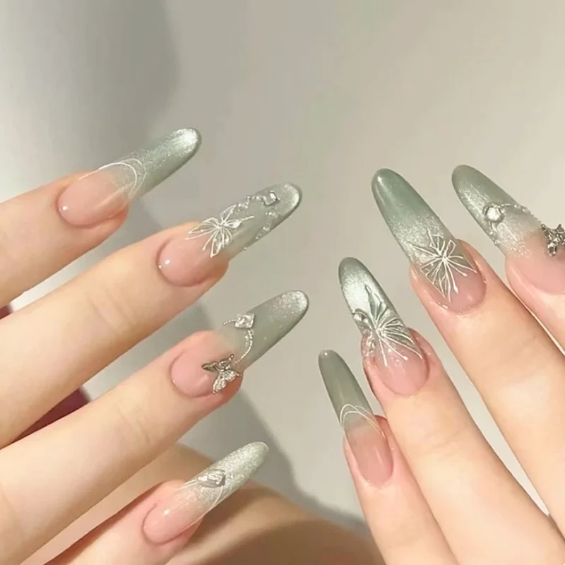 Dekorative Lange Stiletto Press-On Nägel