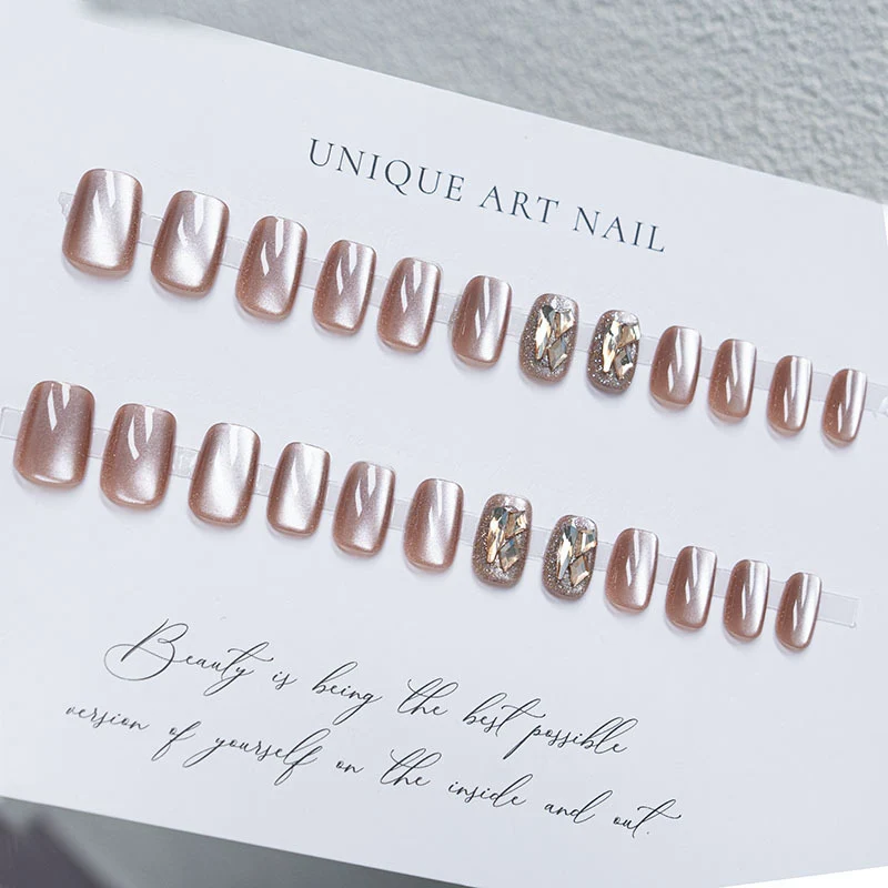 Kristallverzierte Press-On-Nagelset