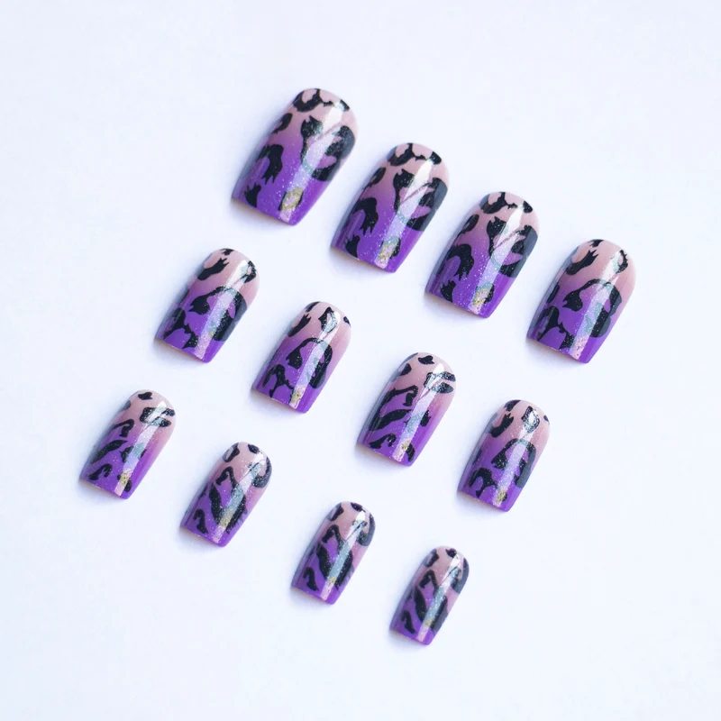 Wilder Leopard-Print-Nagelkunst-Set