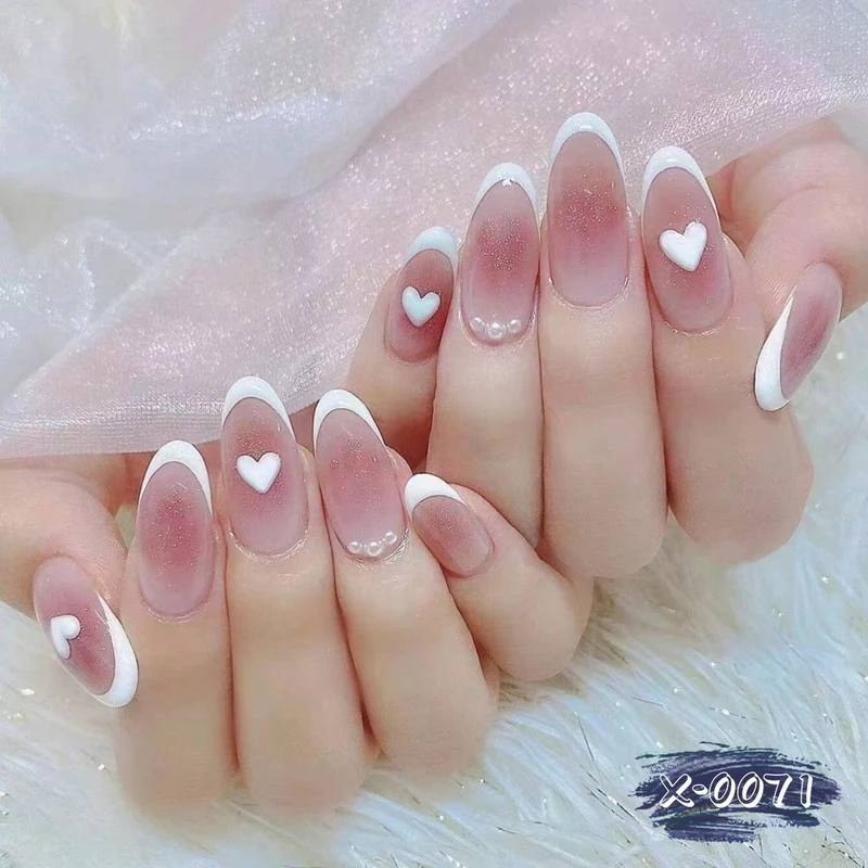 Herz-Muster Acryl Nagelkunst Set