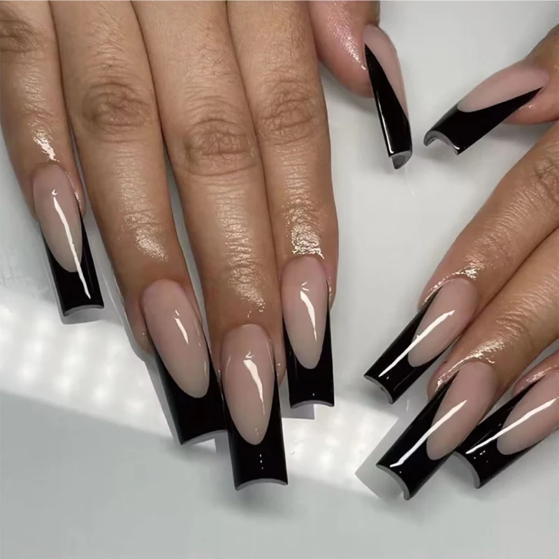 Künstlerisches langes Stiletto Press-On Nagelset