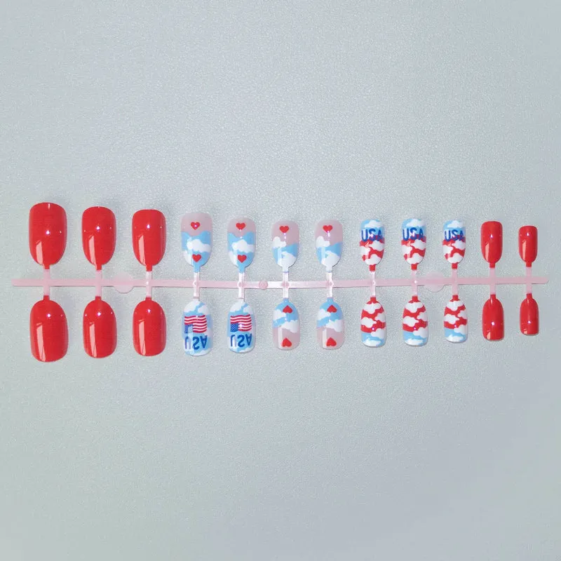 Patriotisches Wolken-Themen-Nagelkunst-Set