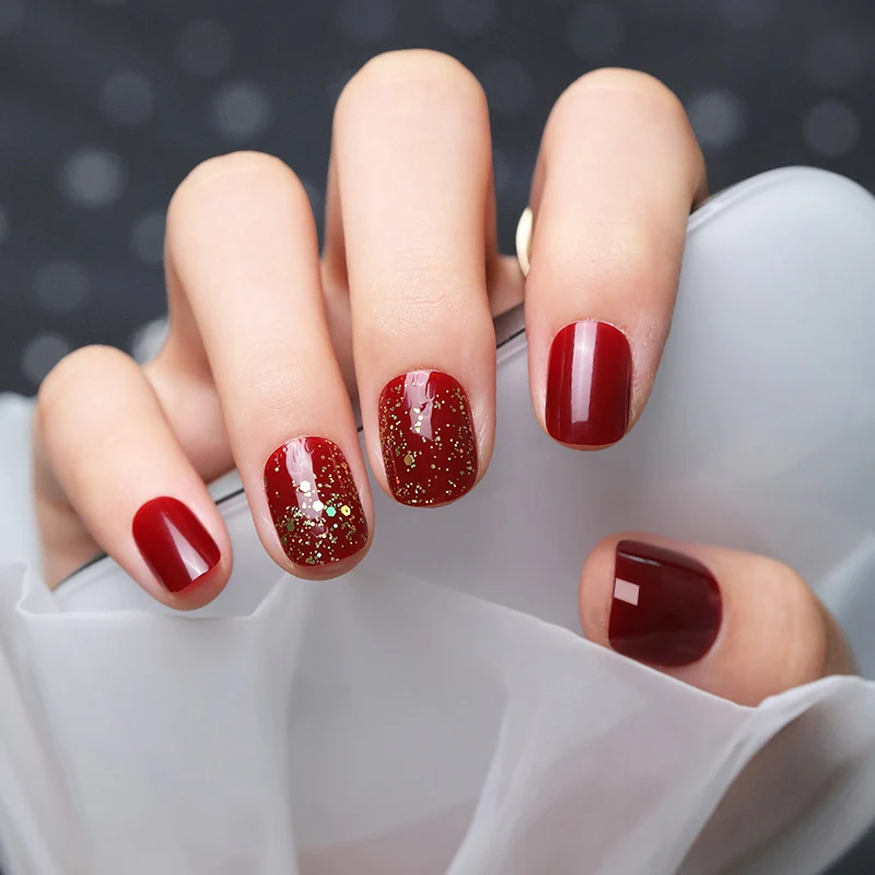 Künstlerische Glitter Press-On Nägel