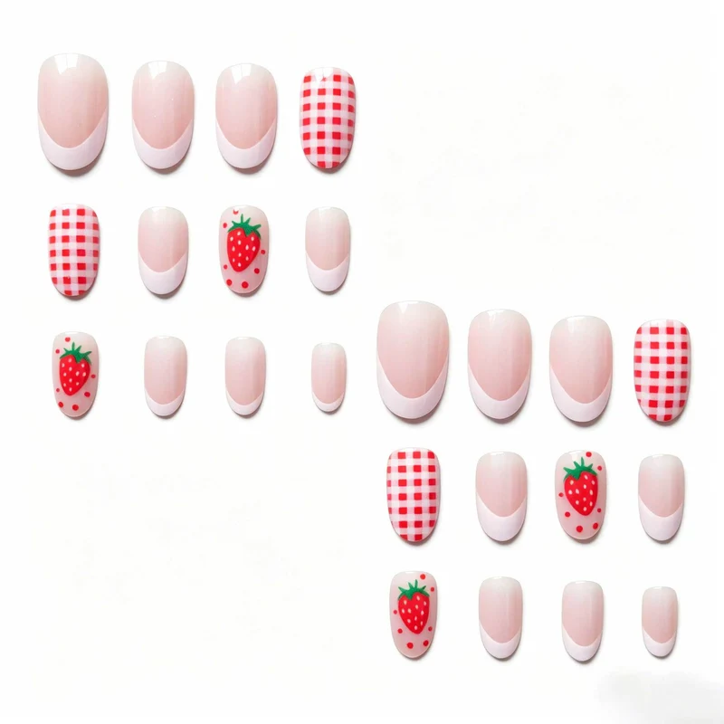 Erdbeer-Themen-Nagelkunst-Set