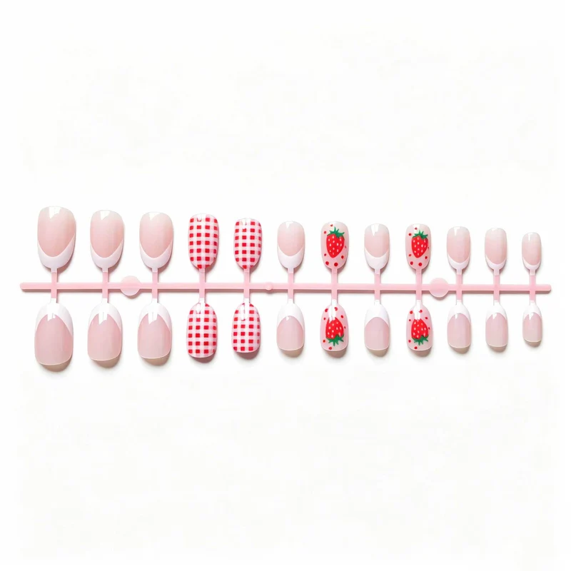 Erdbeer-Themen-Nagelkunst-Set