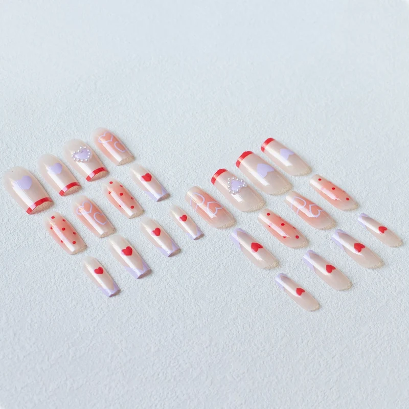 Romantisches Herz-Themen-Nagelkunst-Set