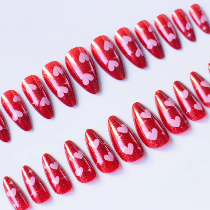 Romantisches Herz-Muster-Nagelkunst-Set