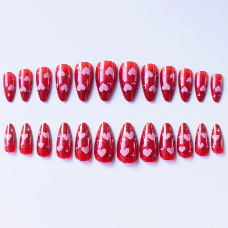 Romantisches Herz-Muster-Nagelkunst-Set