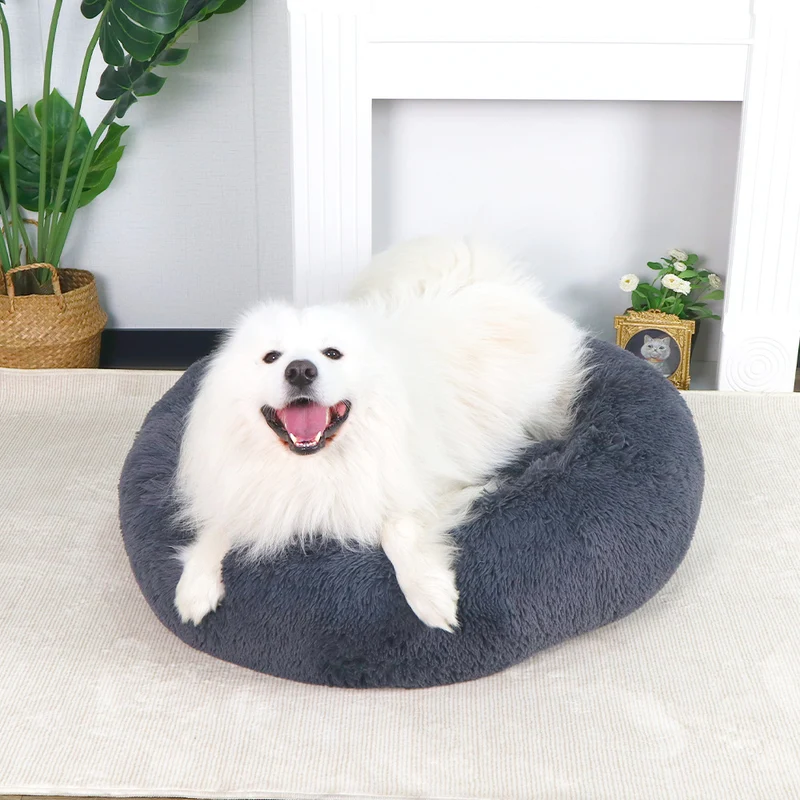 Rundes luxuriöses Plüsch-Hundebett