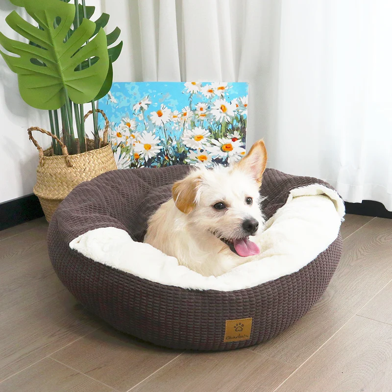 Rundes Plüsch-Hundebett