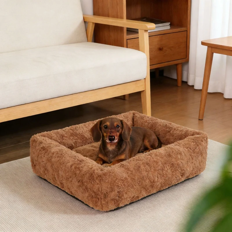 Rechteckiges Plüsch-Hundebett