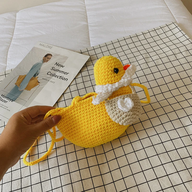 Süße Entenförmige Häkel-Mini-Tasche