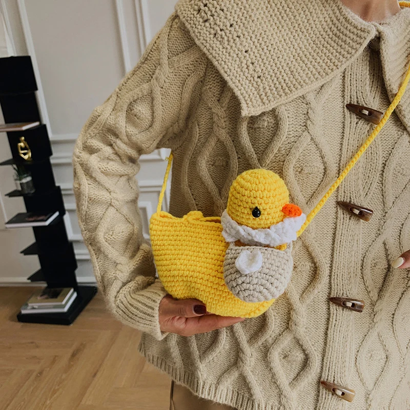Süße Entenförmige Häkel-Mini-Tasche