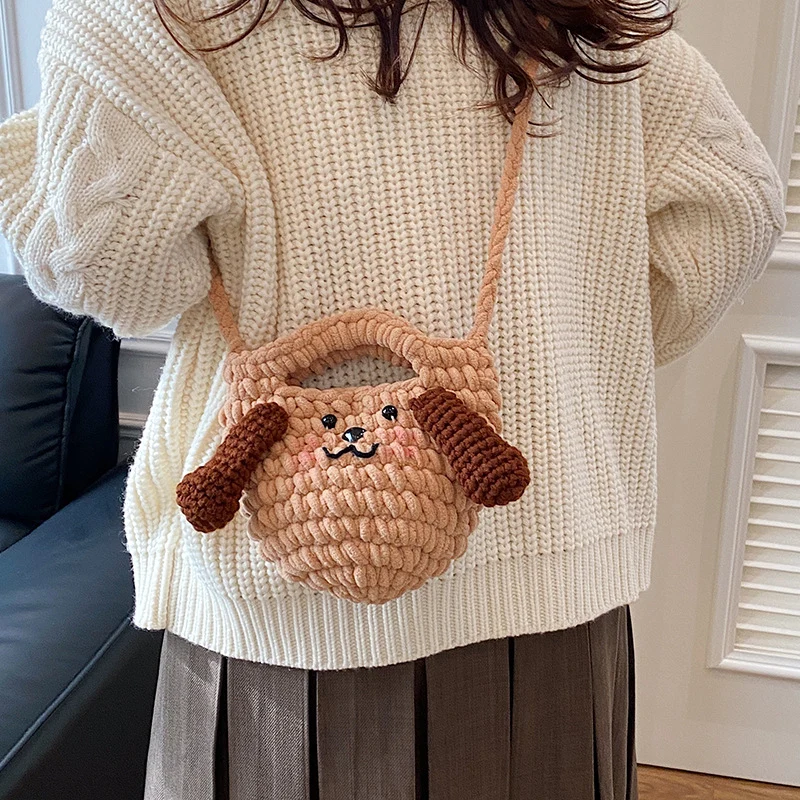 Niedliche hundethemen gehäkelte Handtasche