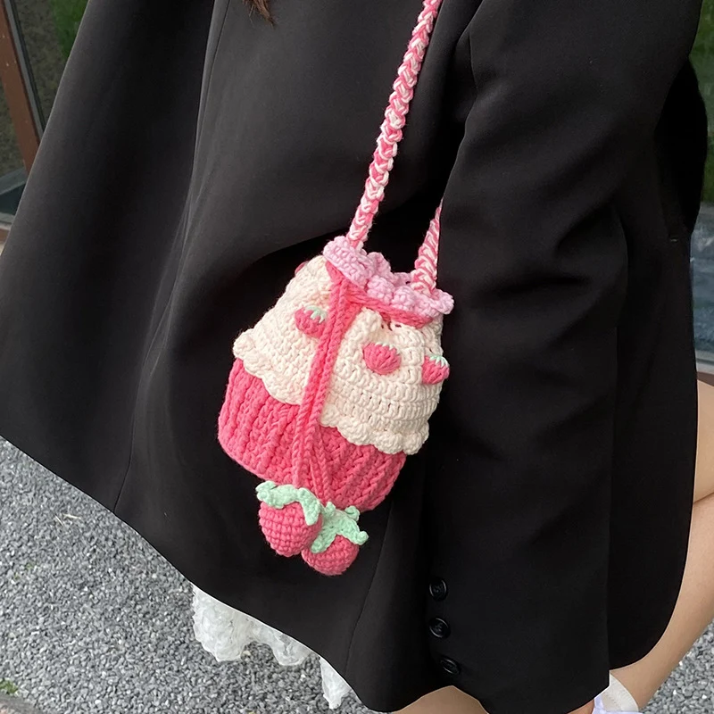 Süßes Cupcake-Themen Häkel-Mini-Handtasche