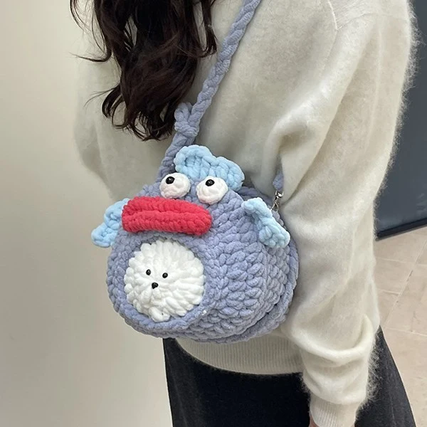 Niedlicher gehäkelter Mäuseplüsch-Rucksack
