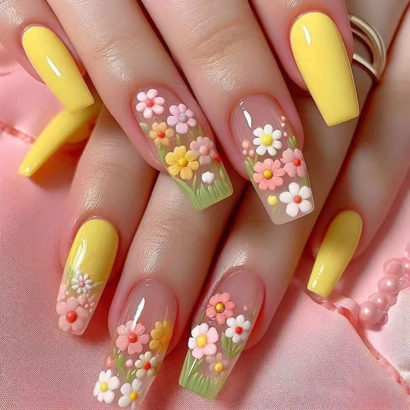 Floral dreidimensionales Nagelkunst-Set