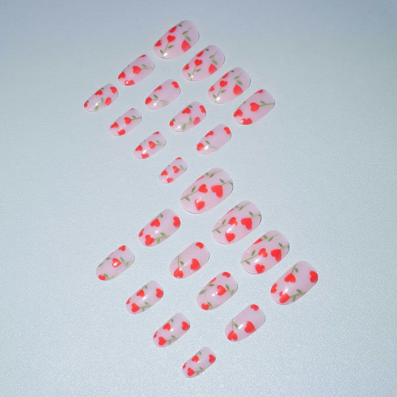 Florales Herz Akzent Nagelkunstset