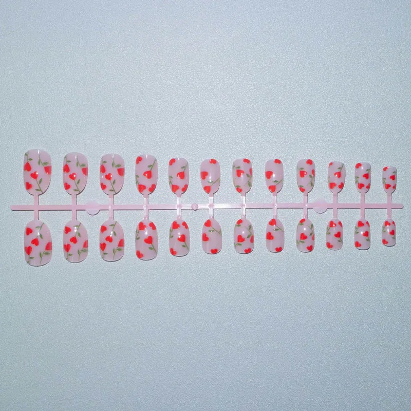 Florales Herz Akzent Nagelkunstset