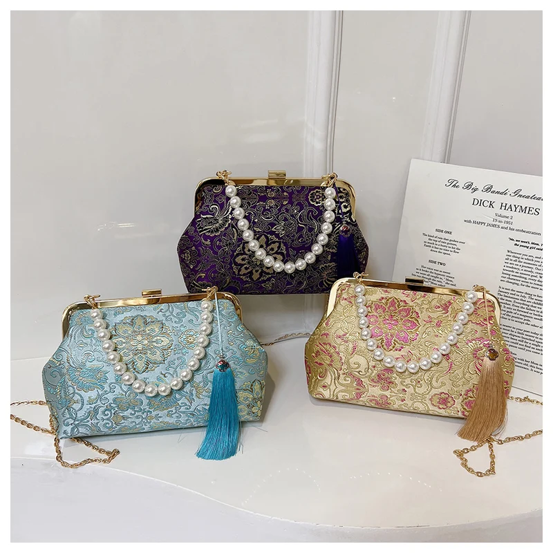 Vintage Seiden Abendhandtasche