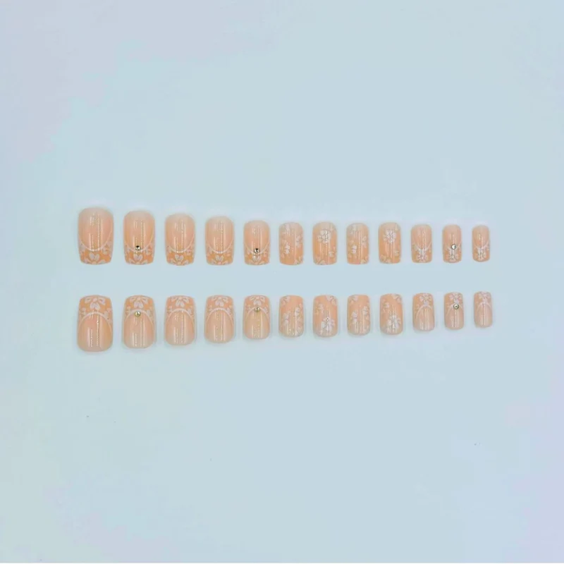 Floral French Tip Acryl-Nagelkunst-Kit