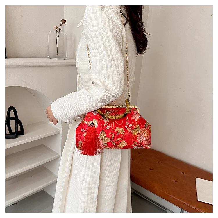 Vintage-inspirierte florale Handtasche