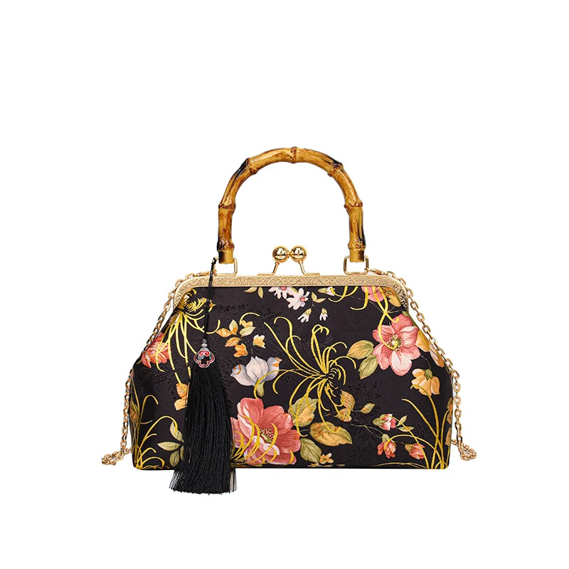 Vintage-inspirierte florale Handtasche