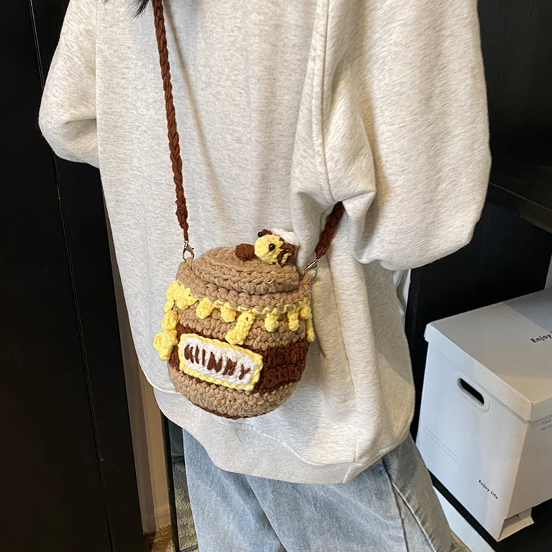 Spaß Häkel Honigglas Mini Tasche