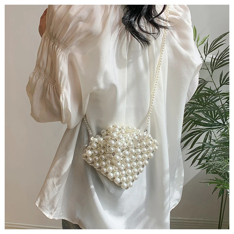 Stylische Perlen Abend Clutch
