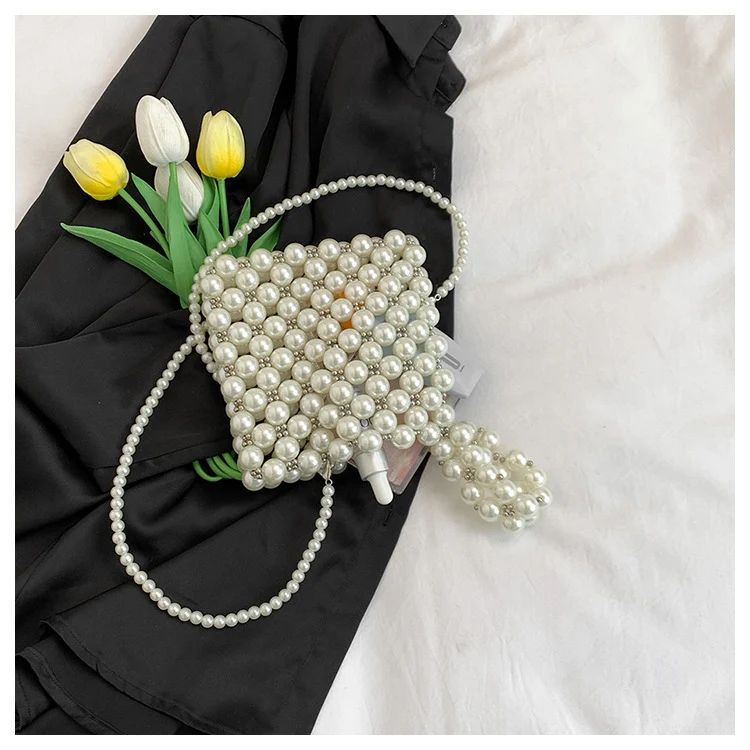 Stylische Perlen Abend Clutch