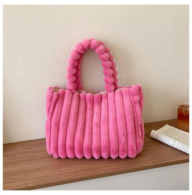 Plüschstrukturierte Tote-Bag
