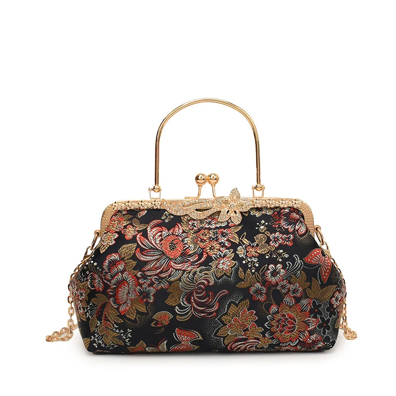 Vintage Blumige Abendtasche