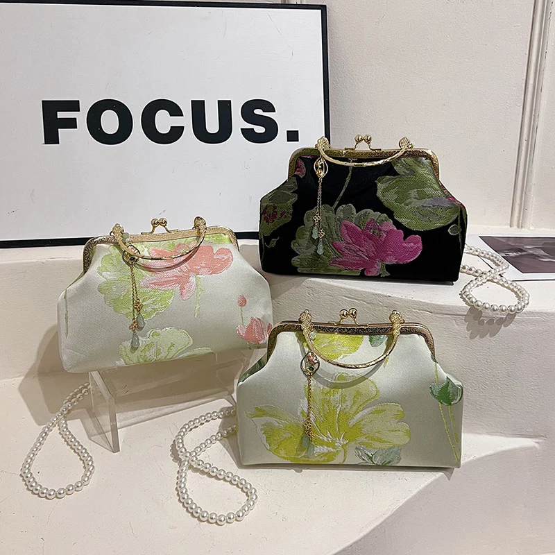 Vintage Floral Dressy Handtas