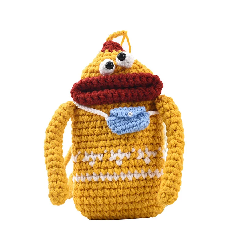 Fun Charakter Häkel Crossbody Bag