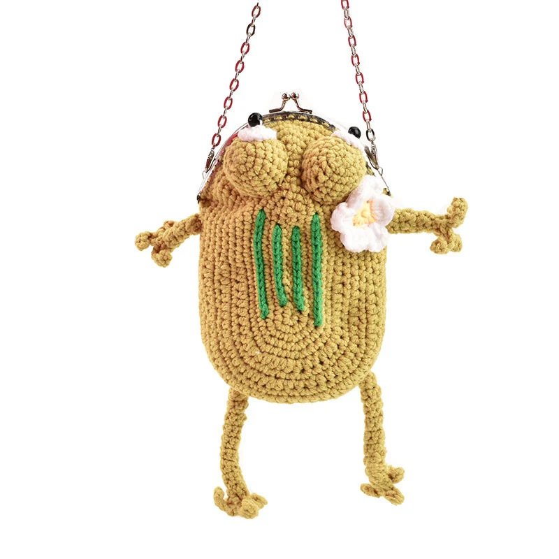 Froschförmige gehäkelte Mini-Handtasche