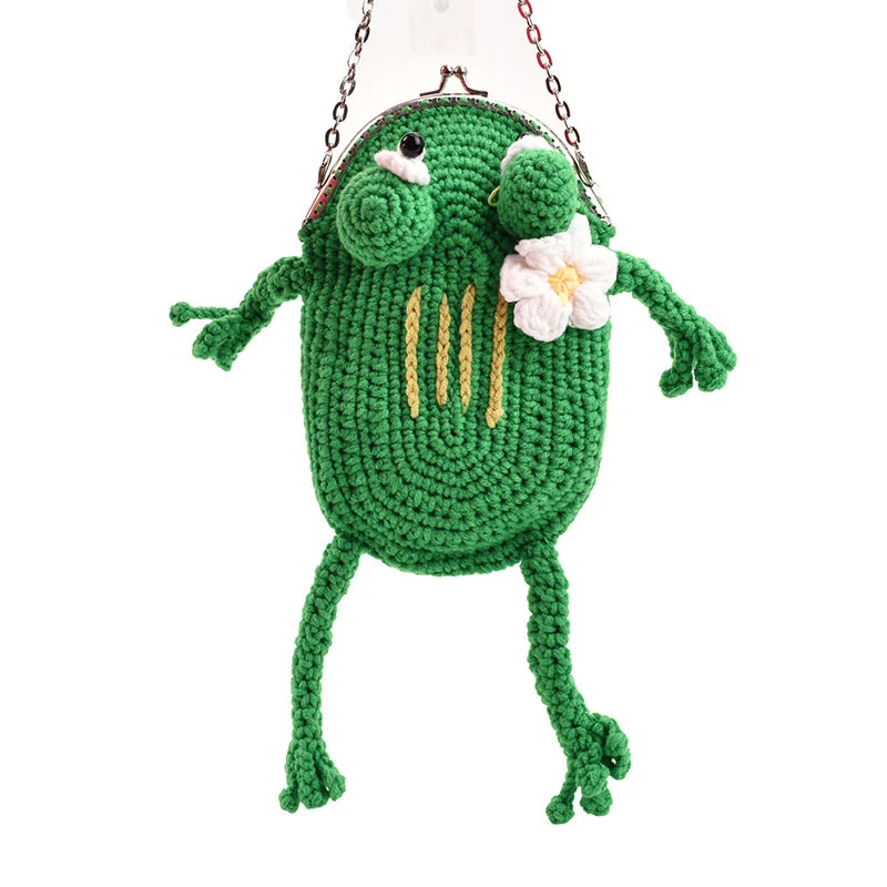 Froschförmige gehäkelte Mini-Handtasche
