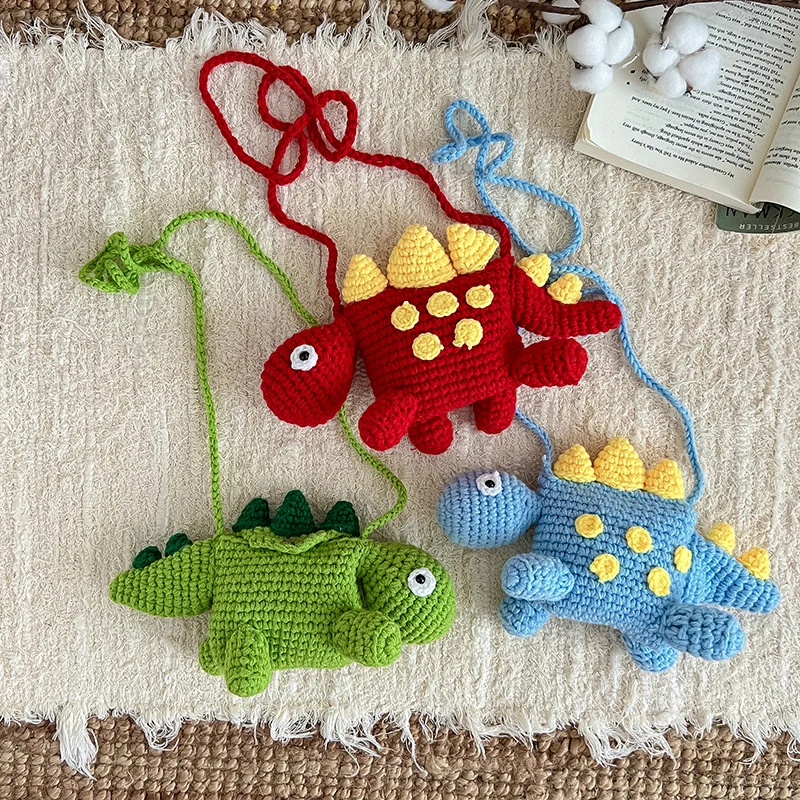 Dinosaur-Themen Häkel Mini-Handtasche