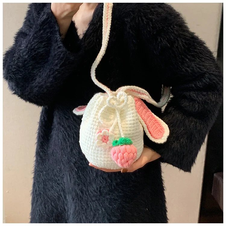 Verspielt Häkelblumen Zugbandtasche
