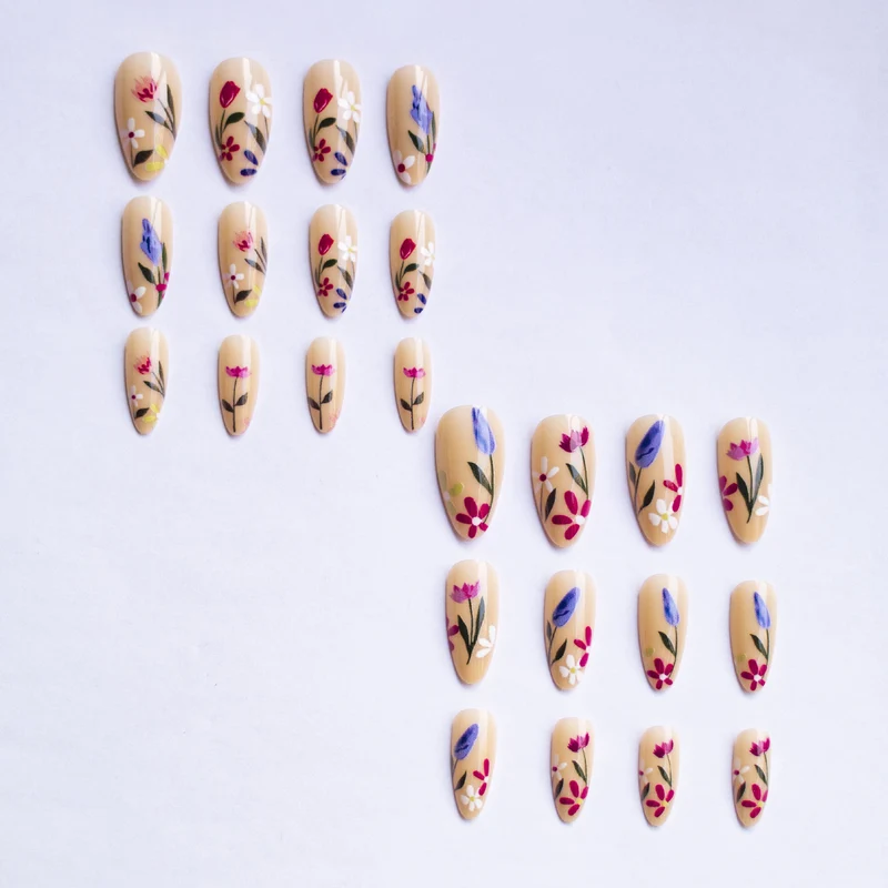 Florale Kunst Nageldekor Set