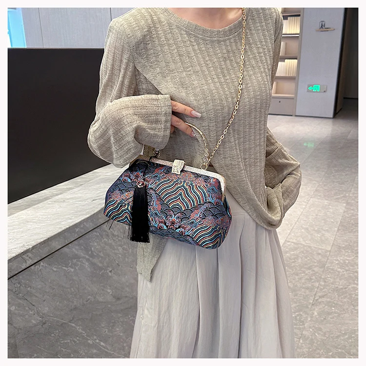 Vintage bestickte Designer-Handtasche