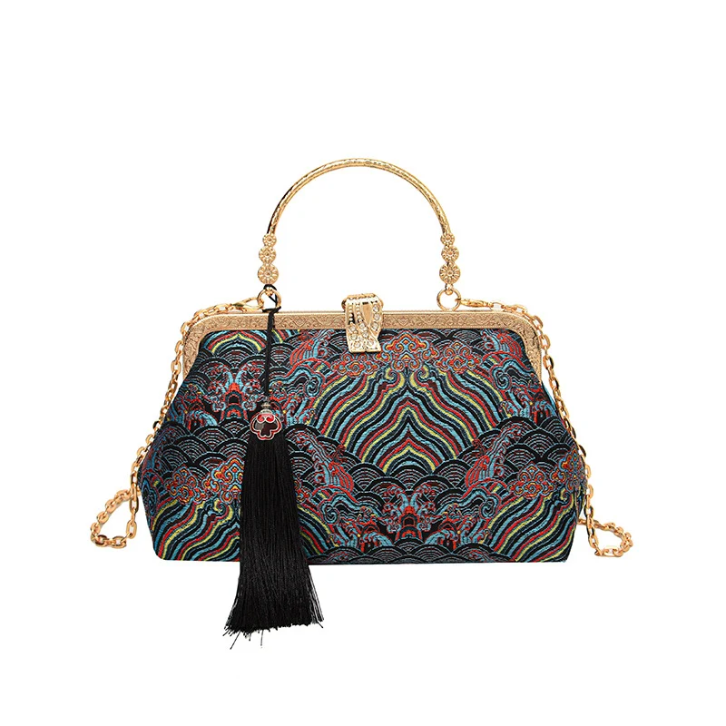 Vintage bestickte Designer-Handtasche